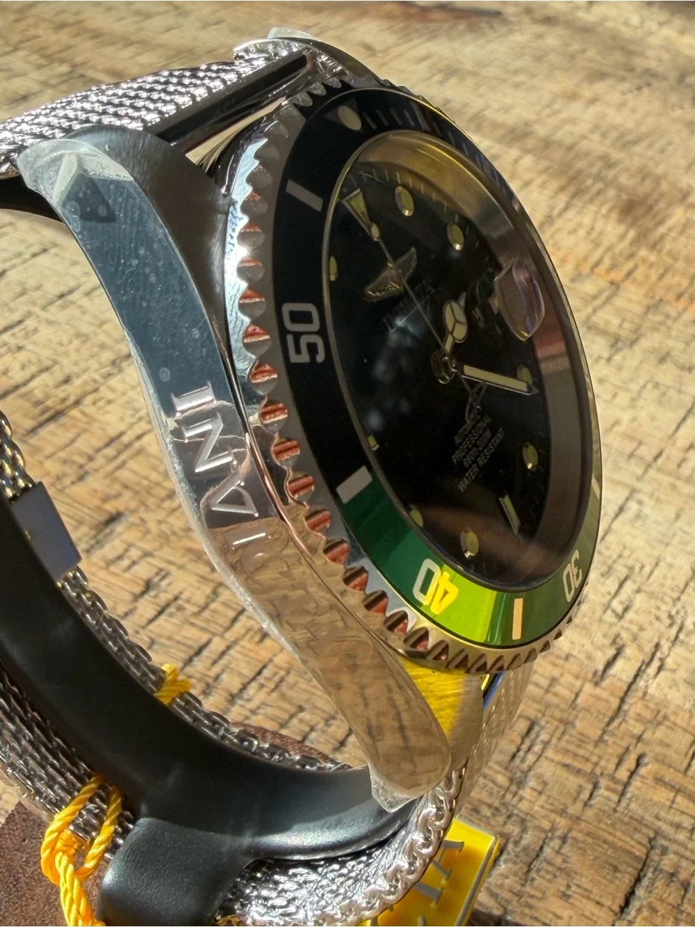 New Invicta Automatic GRAND DIVER Bastion Watch 47mm - Green Bezel Mesh Band